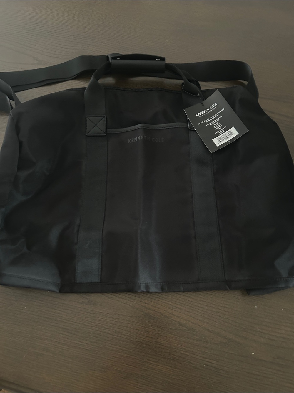 Kenneth Cole Black Nylon Duffel Bag with Removable Strap